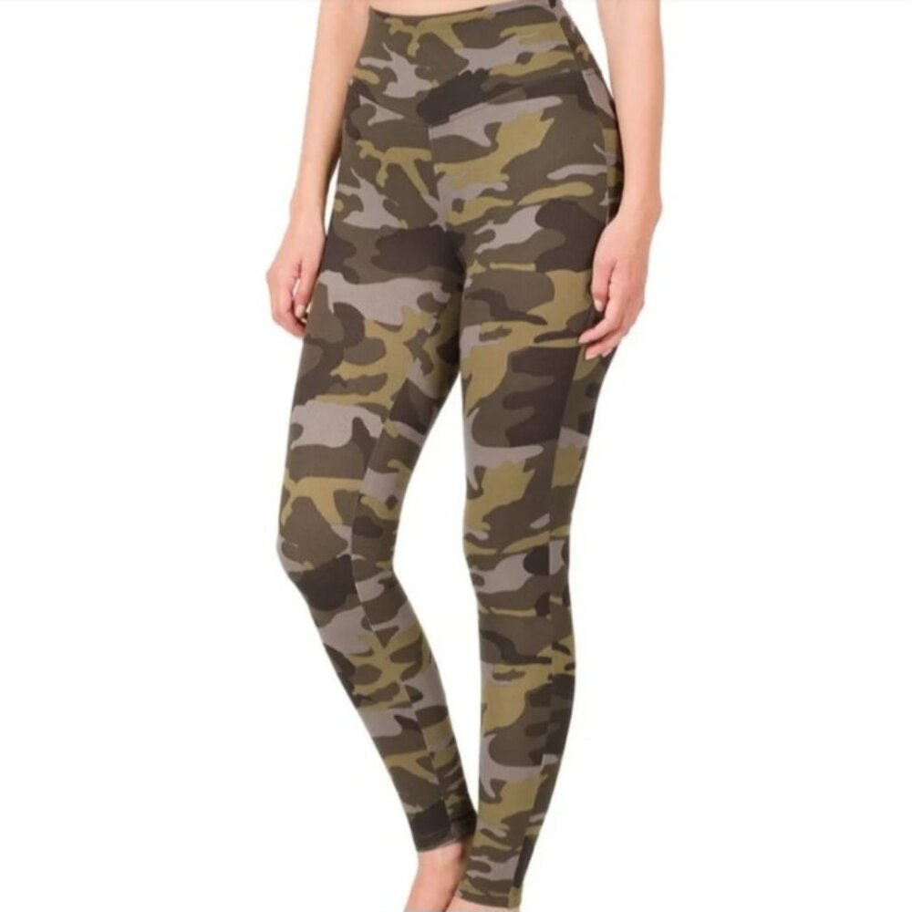 Alexa Green Camouflage Yoga Sportswear Legging
